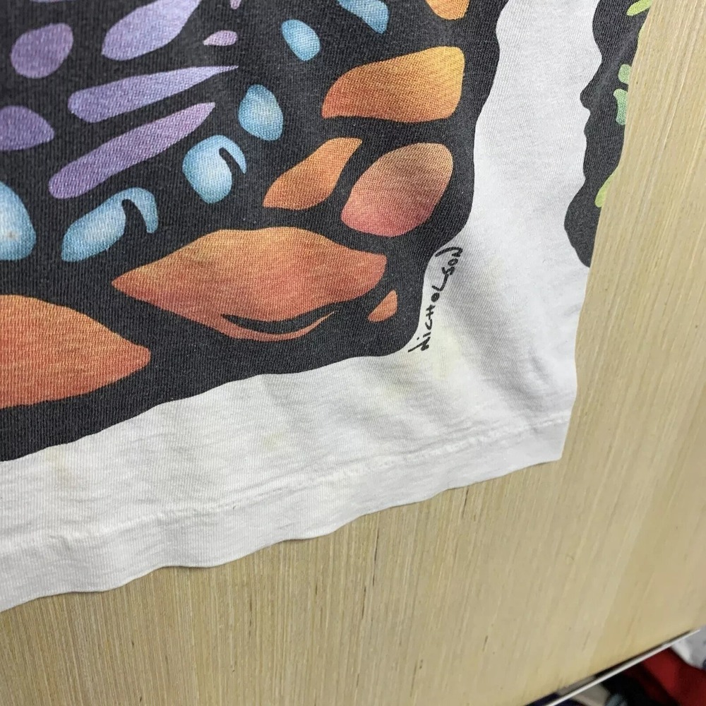 Vintage Liquid Blue Shirt Adult Extra Large White Short Sleeve Men's 1993 AOP - Picture 7 of 16